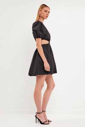 ENGLISH FACTORY - Pleats with Cut-out Detail Mini Dress - DRESSES available at Objectrare