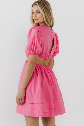 ENGLISH FACTORY - Pleats with Cut-out Detail Mini Dress - DRESSES available at Objectrare