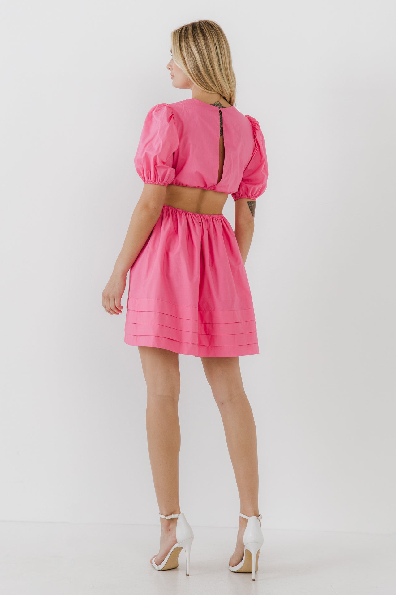 ENGLISH FACTORY - English Factory - Pleats with Cut-out Detail Mini Dress - DRESSES available at Objectrare