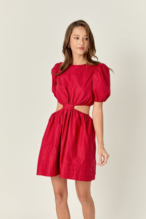 ENGLISH FACTORY - Pleats with Cut-out Detail Mini Dress - DRESSES available at Objectrare