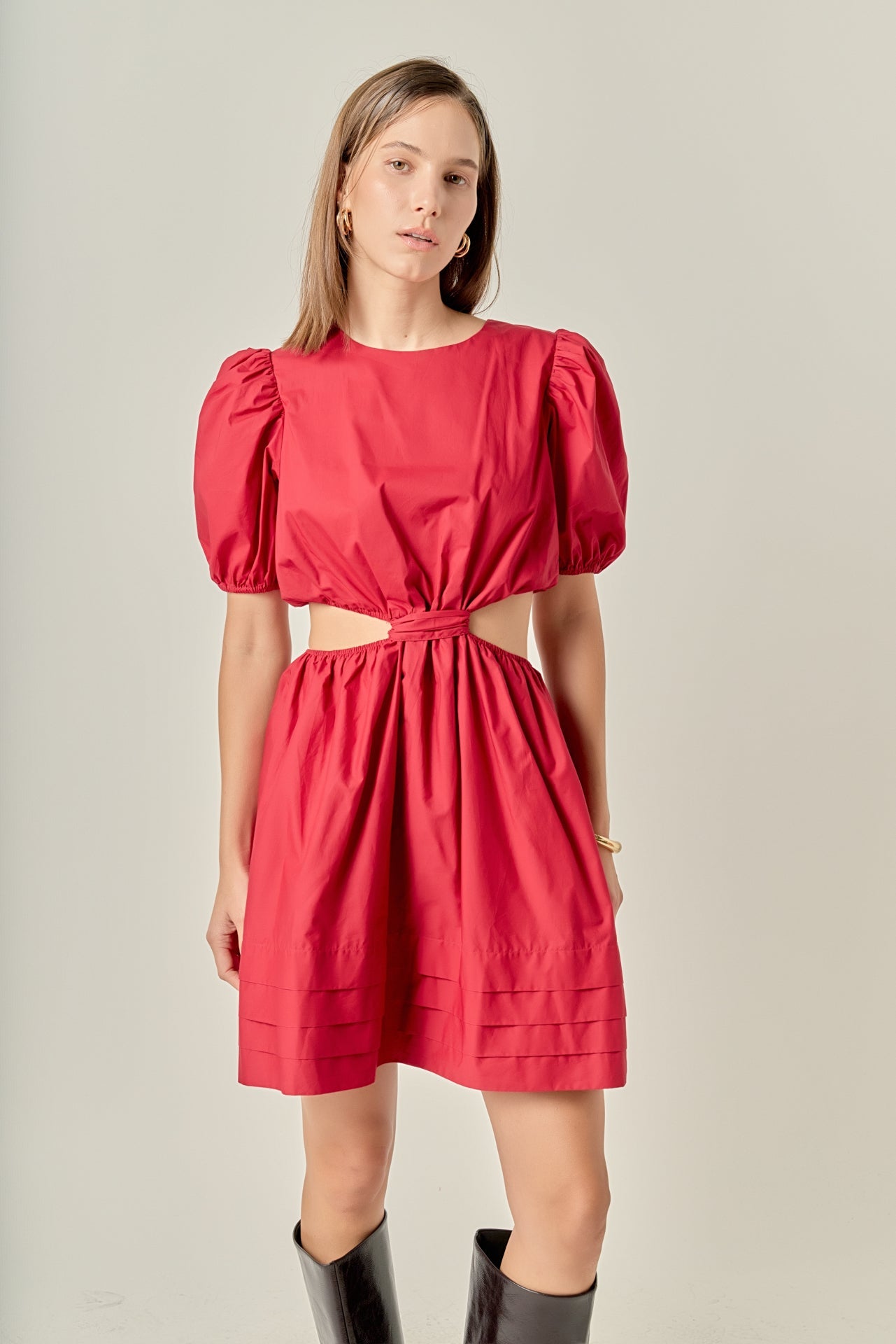 ENGLISH FACTORY - Pleats with Cut-out Detail Mini Dress - DRESSES available at Objectrare
