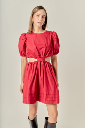 ENGLISH FACTORY - Pleats with Cut-out Detail Mini Dress - DRESSES available at Objectrare