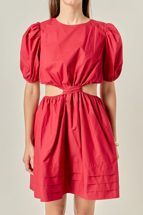 ENGLISH FACTORY - Pleats with Cut-out Detail Mini Dress - DRESSES available at Objectrare