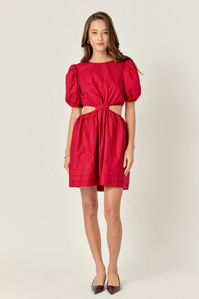 ENGLISH FACTORY - English Factory - Pleats with Cut-out Detail Mini Dress - DRESSES available at Objectrare