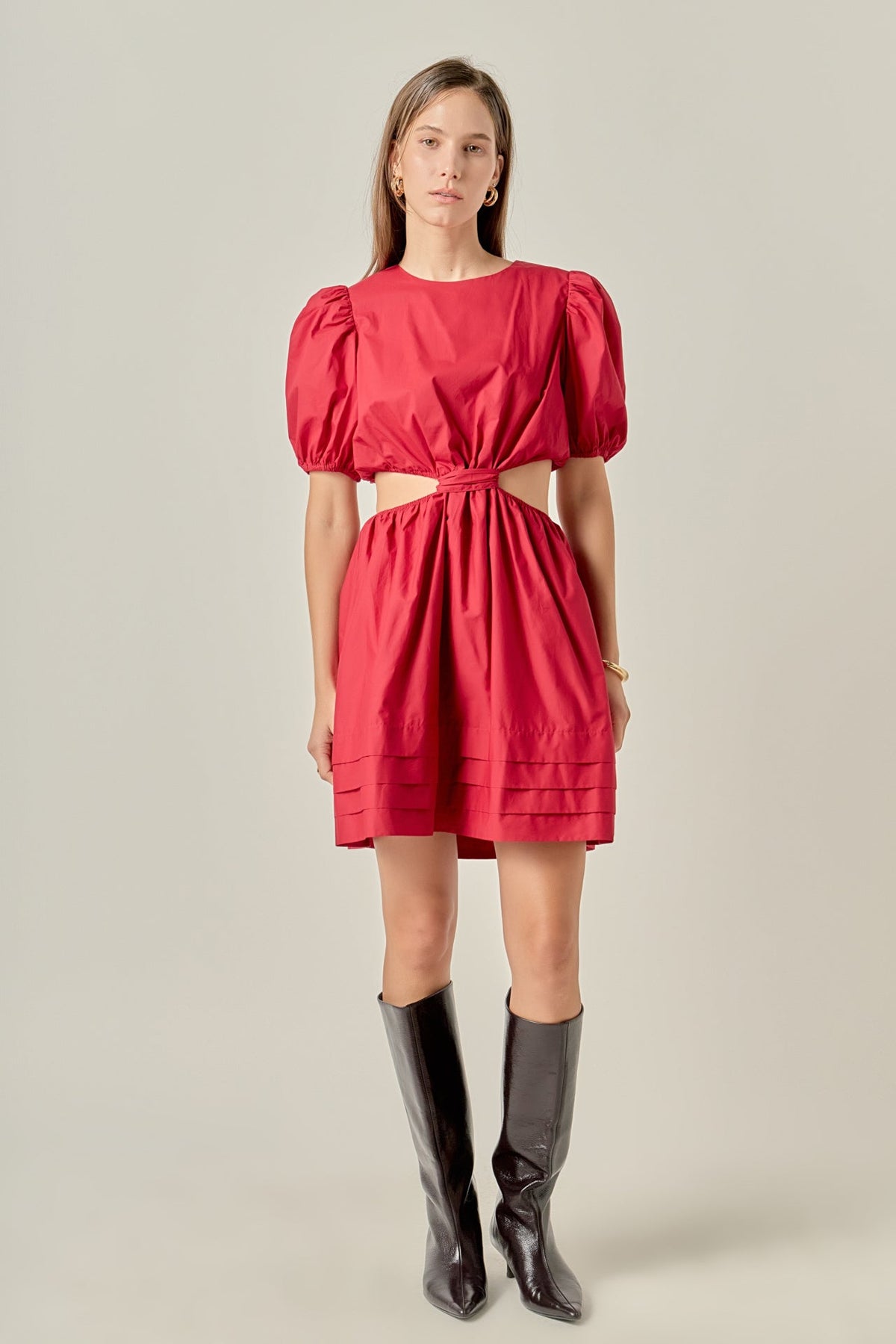 ENGLISH FACTORY - Pleats with Cut-out Detail Mini Dress - DRESSES available at Objectrare