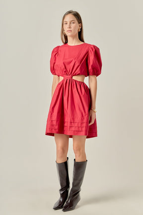 ENGLISH FACTORY - Pleats with Cut-out Detail Mini Dress - DRESSES available at Objectrare