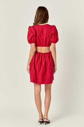 ENGLISH FACTORY - English Factory - Pleats with Cut-out Detail Mini Dress - DRESSES available at Objectrare