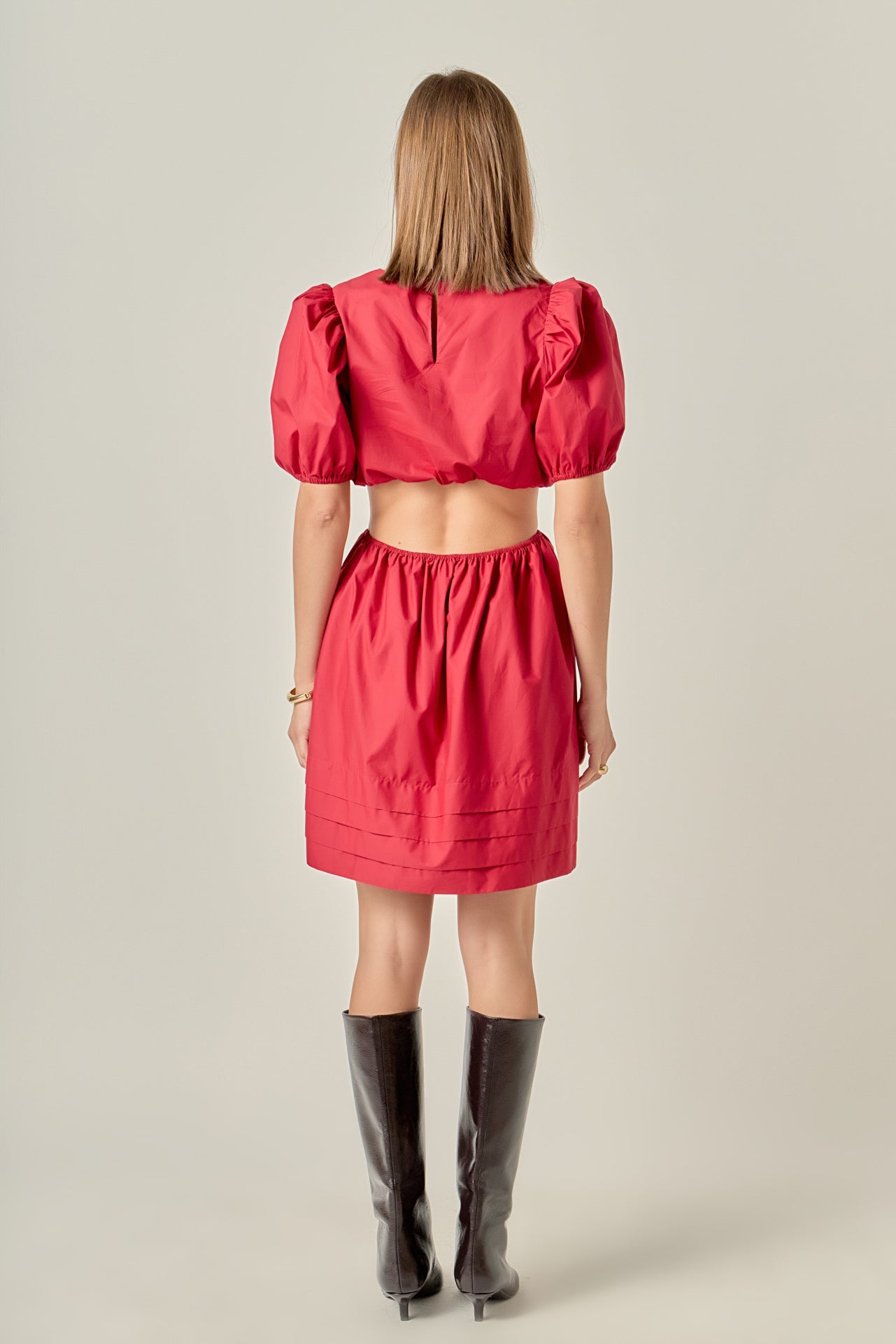 ENGLISH FACTORY - Pleats with Cut-out Detail Mini Dress - DRESSES available at Objectrare