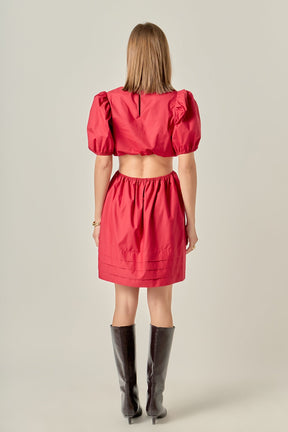 ENGLISH FACTORY - Pleats with Cut-out Detail Mini Dress - DRESSES available at Objectrare