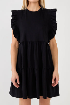 ENGLISH FACTORY - English Factory - Knit Ruffled Mini Dress - DRESSES available at Objectrare