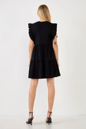 ENGLISH FACTORY - English Factory - Knit Ruffled Mini Dress - DRESSES available at Objectrare