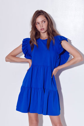 ENGLISH FACTORY - Knit Ruffled Mini Dress - DRESSES available at Objectrare