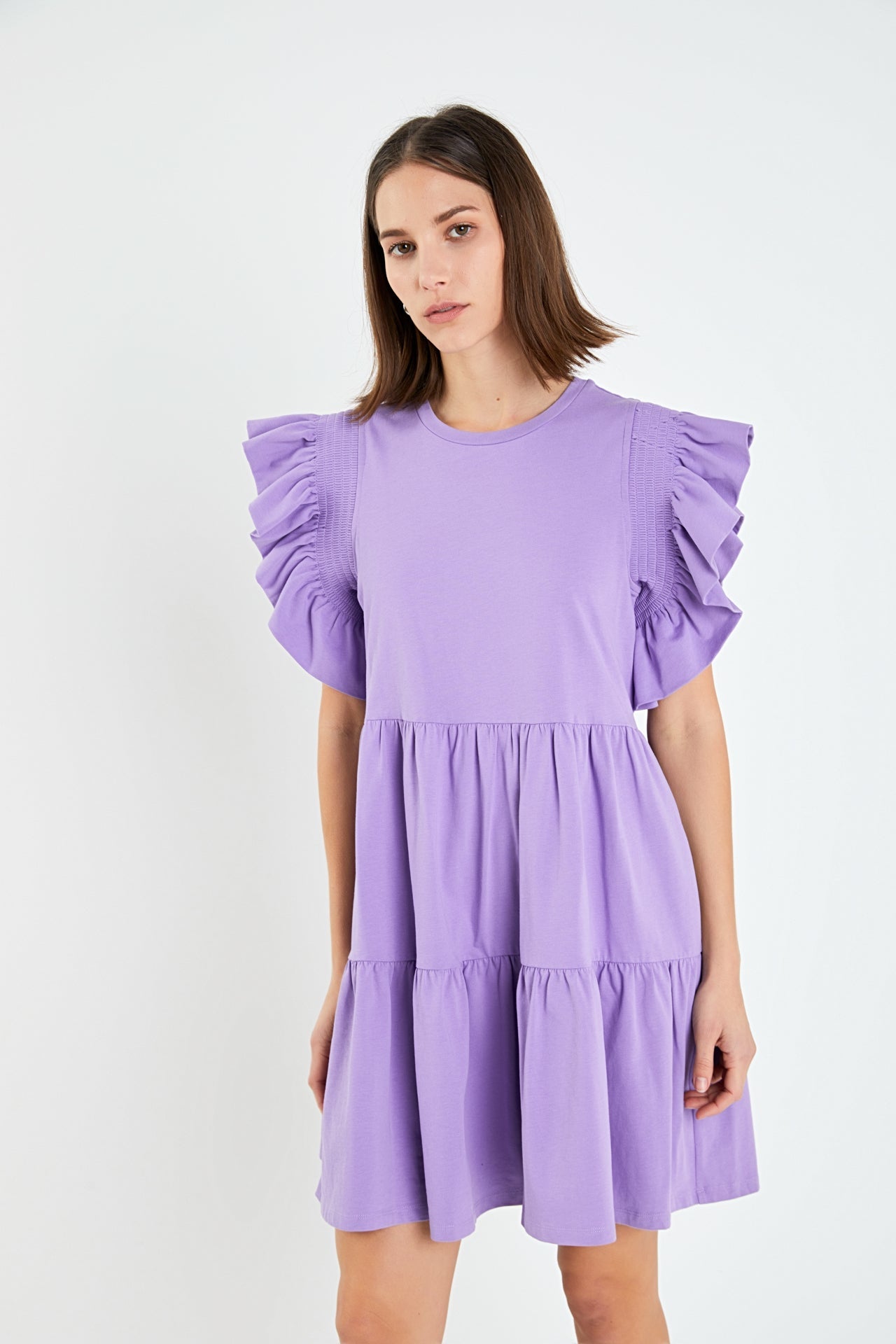 ENGLISH FACTORY - English Factory - Knit Ruffled Mini Dress - DRESSES available at Objectrare