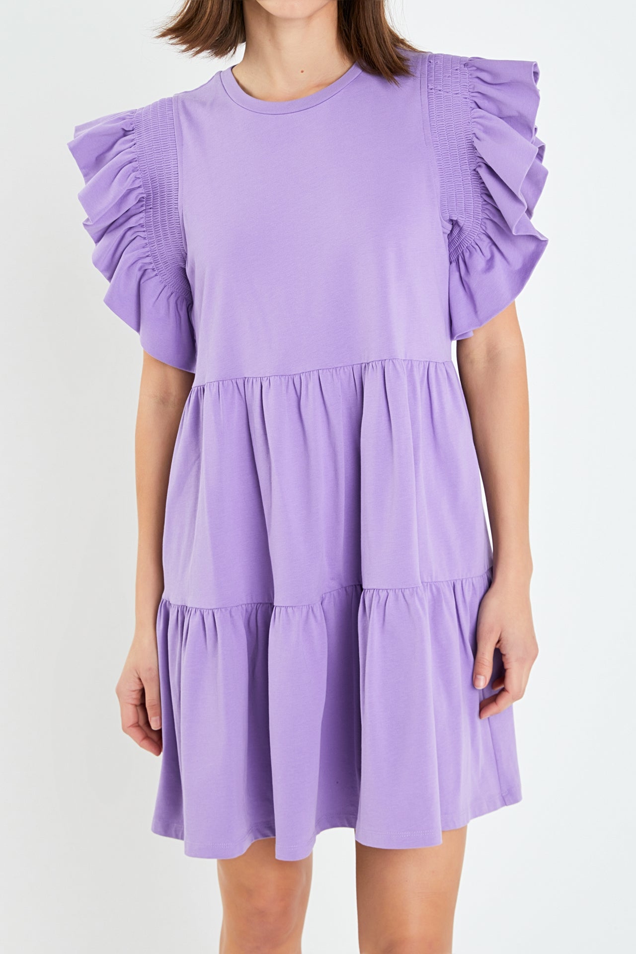 ENGLISH FACTORY - Knit Ruffled Mini Dress - DRESSES available at Objectrare