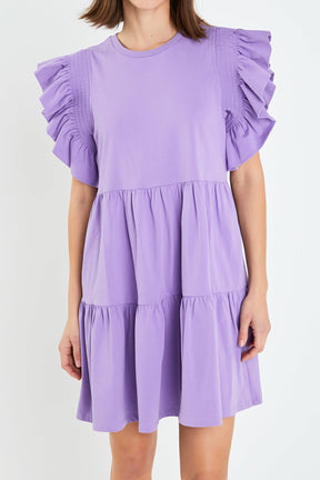 ENGLISH FACTORY - English Factory - Knit Ruffled Mini Dress - DRESSES available at Objectrare