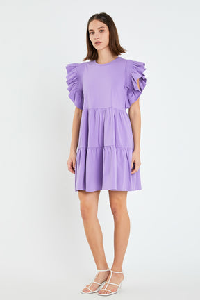 ENGLISH FACTORY - Knit Ruffled Mini Dress - DRESSES available at Objectrare