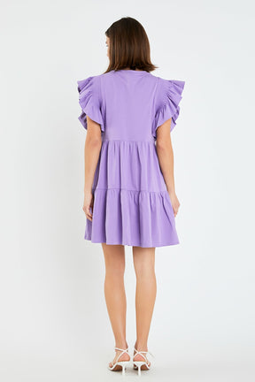 ENGLISH FACTORY - English Factory - Knit Ruffled Mini Dress - DRESSES available at Objectrare