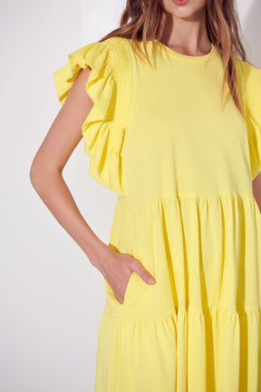 ENGLISH FACTORY - Knit Ruffled Mini Dress - DRESSES available at Objectrare