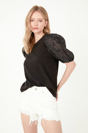 FREE THE ROSES - Mixed Media Knit Top - TOPS available at Objectrare