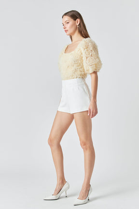 ENDLESS ROSE - Mesh Fabric Floral Shape Top - TOPS available at Objectrare