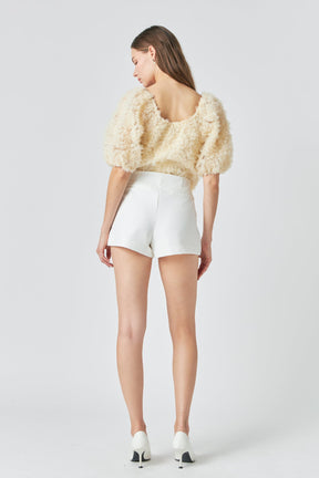 ENDLESS ROSE - Mesh Fabric Floral Shape Top - TOPS available at Objectrare