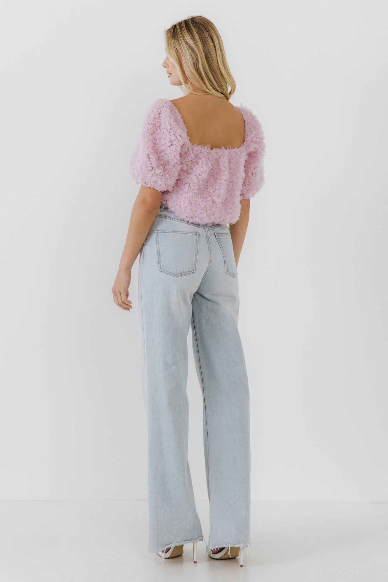 ENDLESS ROSE - Mesh Fabric Floral Shape Top - TOPS available at Objectrare