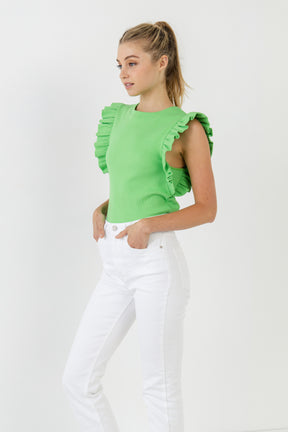 ENGLISH FACTORY - Knit Ruffled Top - TOPS available at Objectrare