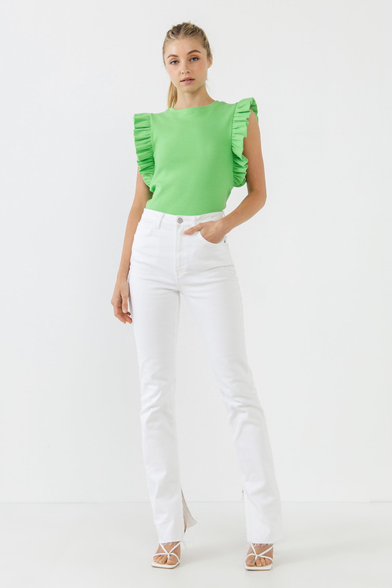 ENGLISH FACTORY - Knit Ruffled Top - TOPS available at Objectrare