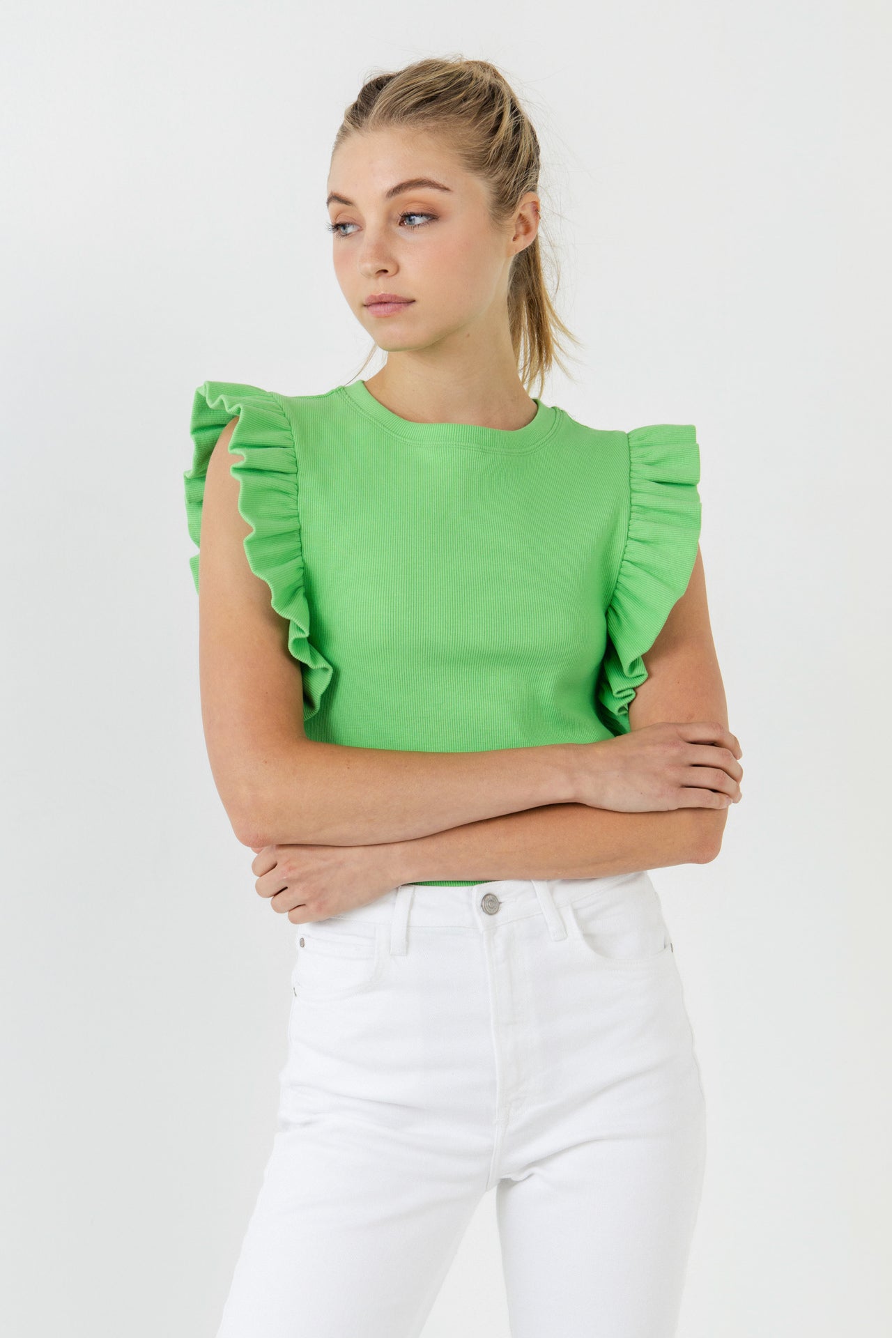 ENGLISH FACTORY - Knit Ruffled Top - TOPS available at Objectrare