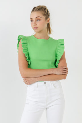 ENGLISH FACTORY - Knit Ruffled Top - TOPS available at Objectrare