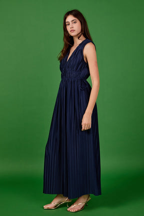 ENDLESS ROSE - Pleated Straps Detail Midi Dress - DRESSES available at Objectrare