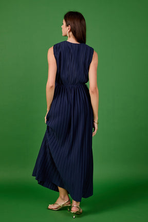 ENDLESS ROSE - Pleated Straps Detail Midi Dress - DRESSES available at Objectrare