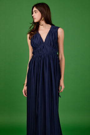 ENDLESS ROSE - Pleated Straps Detail Midi Dress - DRESSES available at Objectrare