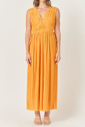 ENDLESS ROSE - Pleated Straps Detail Midi Dress - DRESSES available at Objectrare