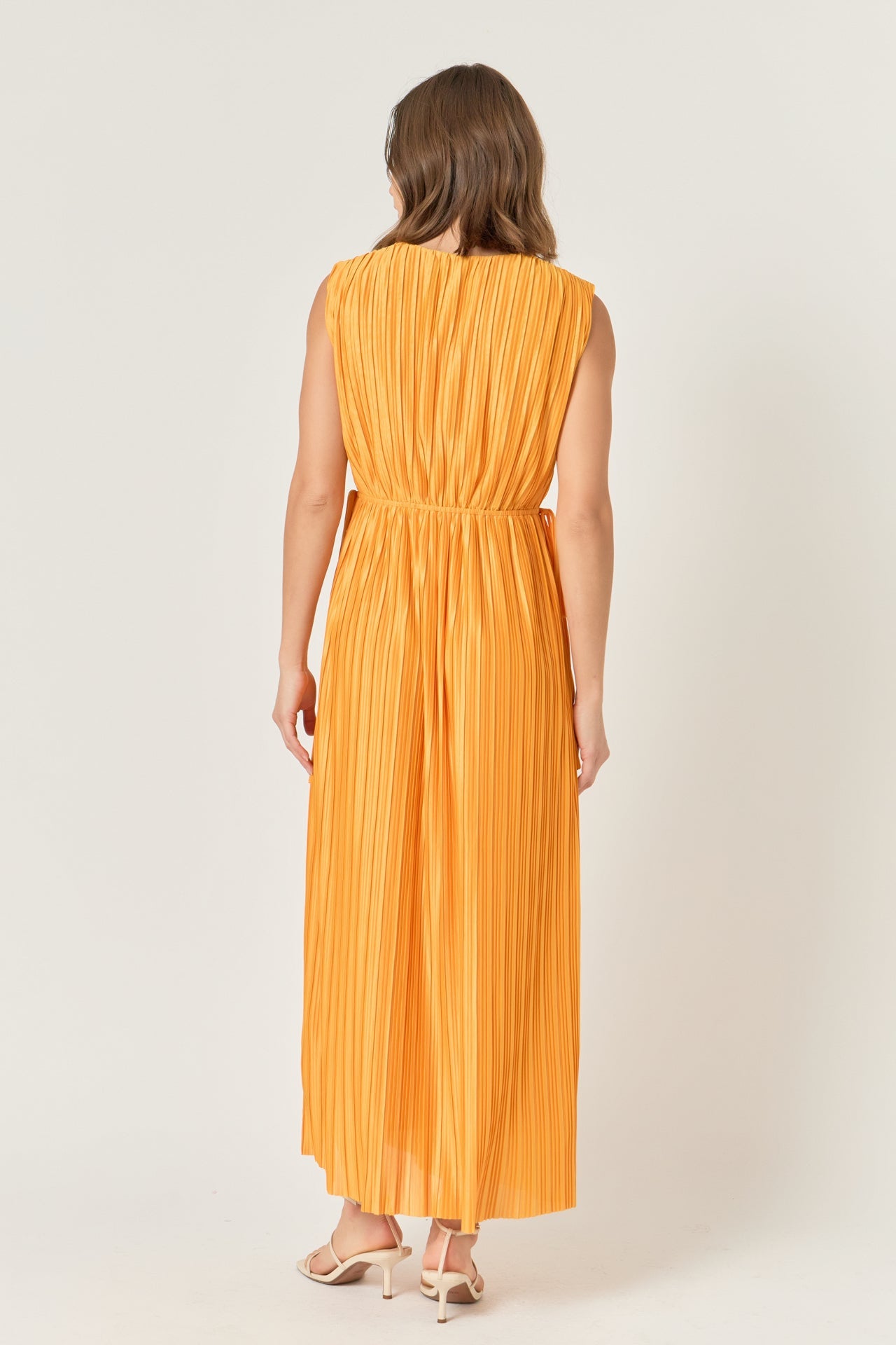 ENDLESS ROSE - Pleated Straps Detail Midi Dress - DRESSES available at Objectrare