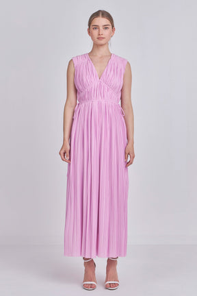 ENDLESS ROSE - Pleated Straps Detail Midi Dress - DRESSES available at Objectrare