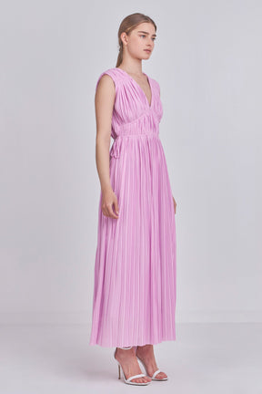 ENDLESS ROSE - Pleated Straps Detail Midi Dress - DRESSES available at Objectrare