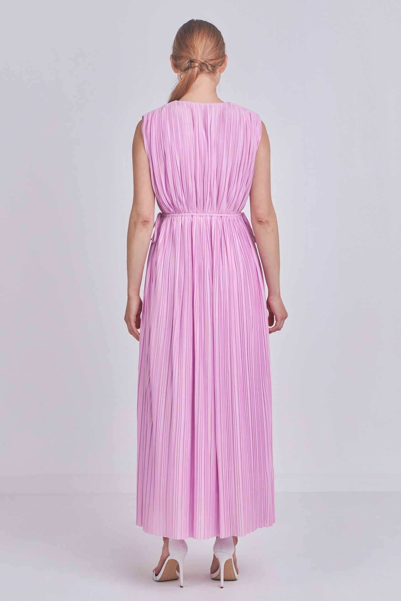 ENDLESS ROSE - Pleated Straps Detail Midi Dress - DRESSES available at Objectrare