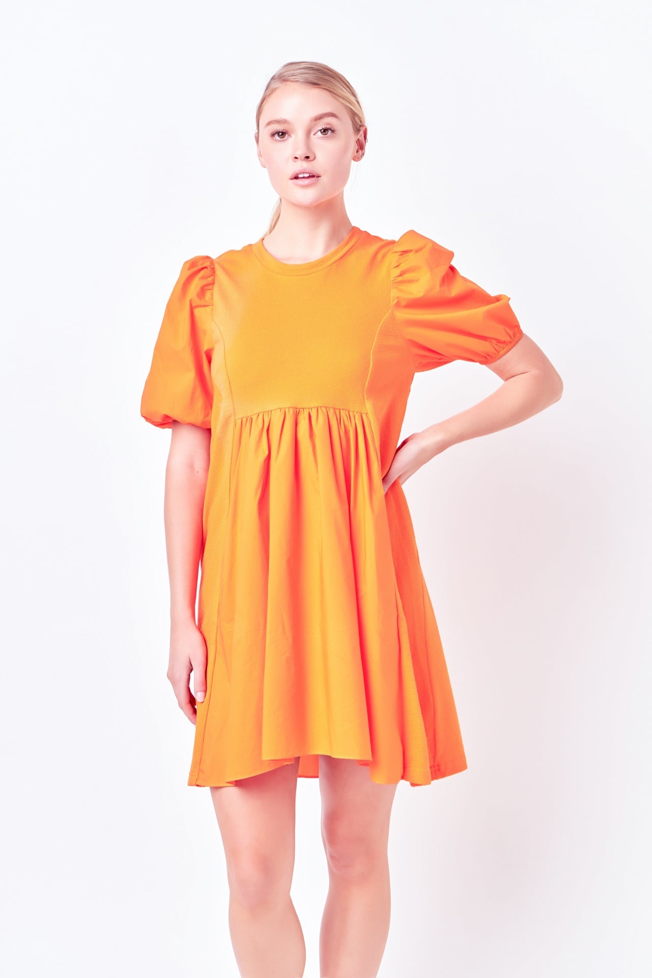 ENGLISH FACTORY - Mixed Media Babydoll Mini Dress - DRESSES available at Objectrare