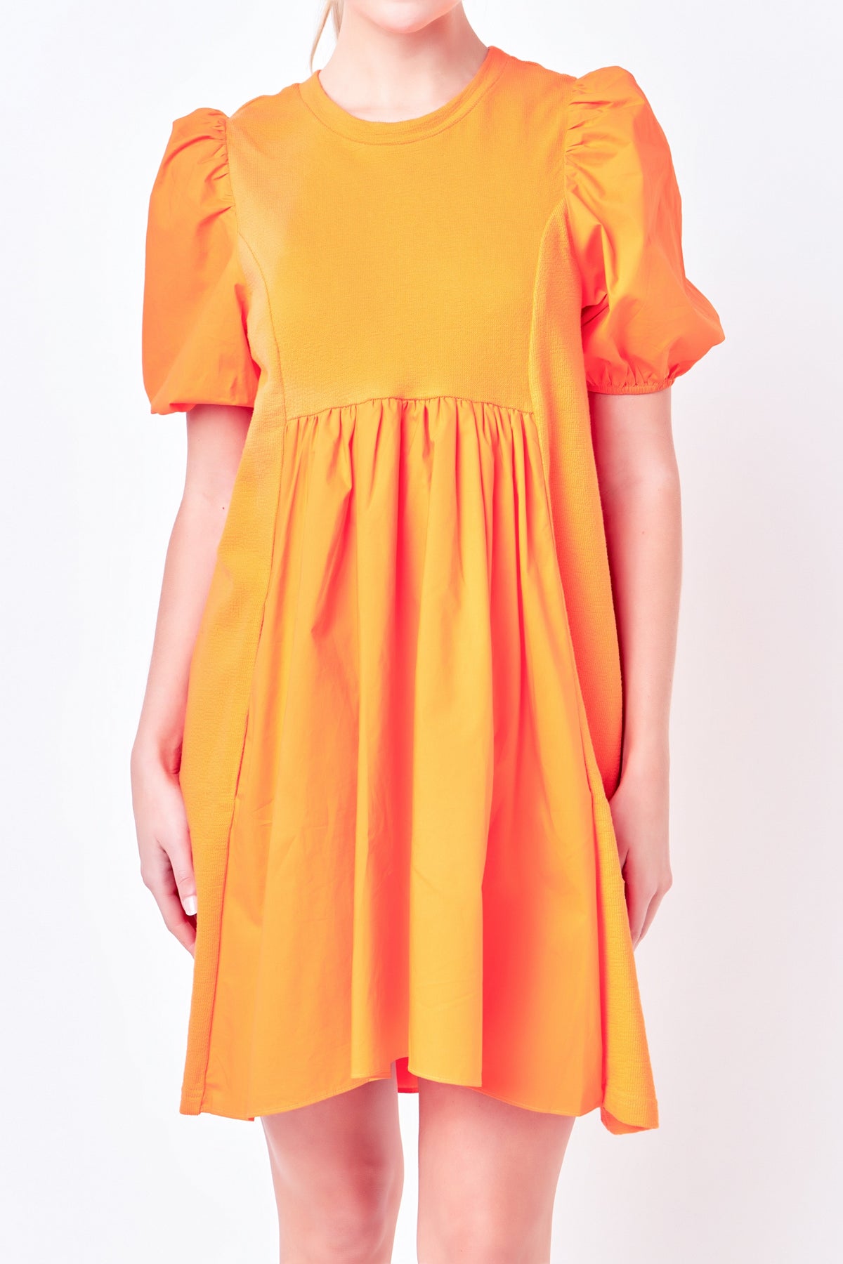 ENGLISH FACTORY - Mixed Media Babydoll Mini Dress - DRESSES available at Objectrare