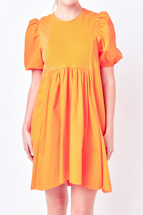 ENGLISH FACTORY - Mixed Media Babydoll Mini Dress - DRESSES available at Objectrare