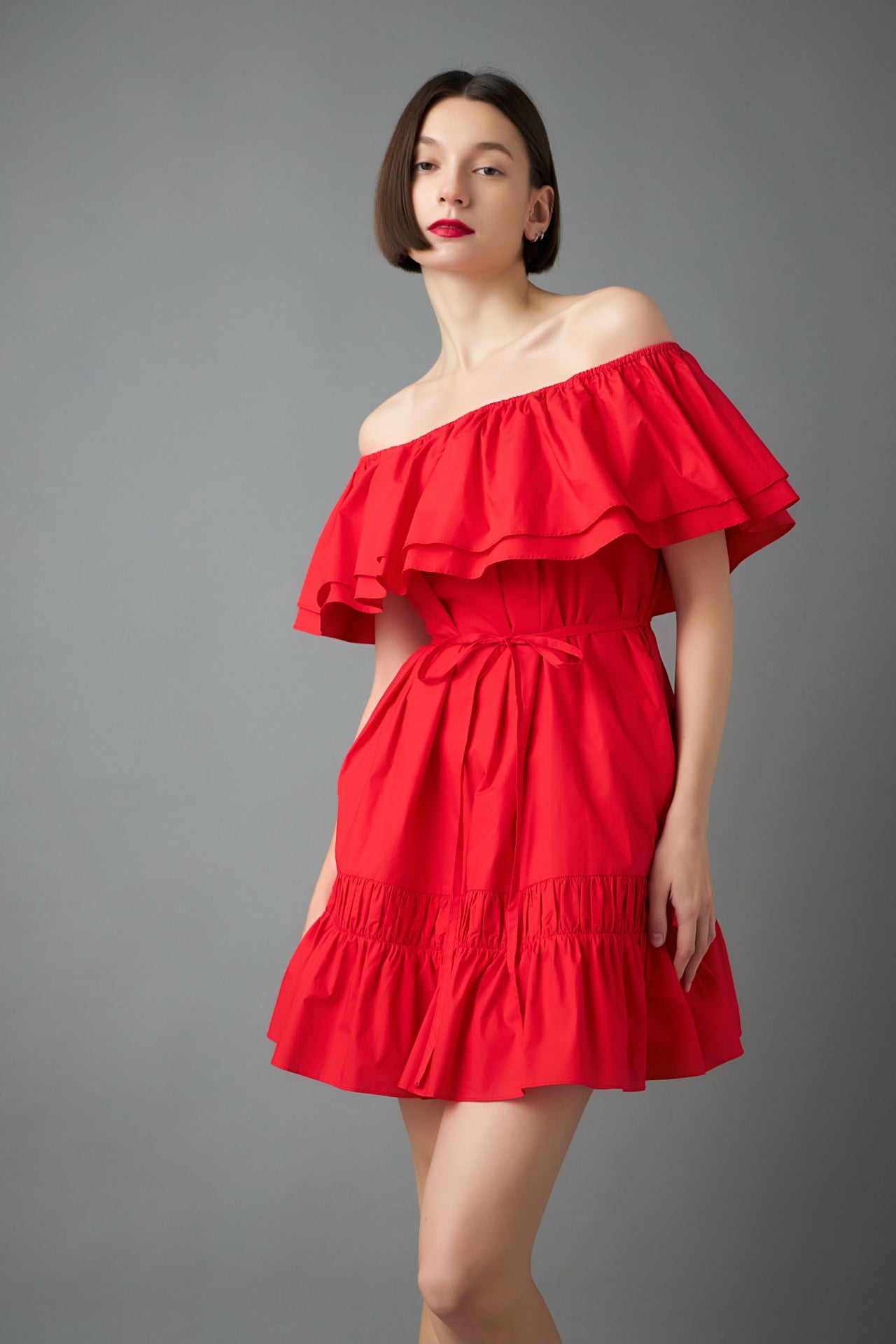 ENGLISH FACTORY - Convertible Neckline Mini Dress - DRESSES available at Objectrare