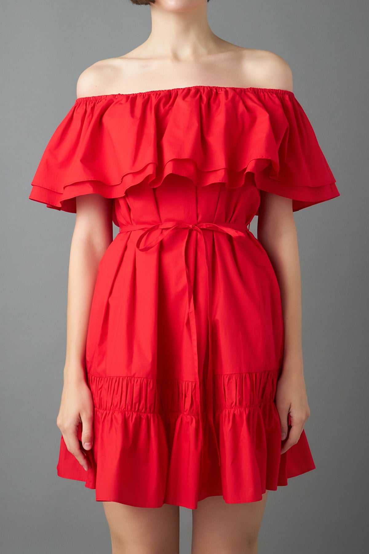 Convertible Neckline Mini Dress