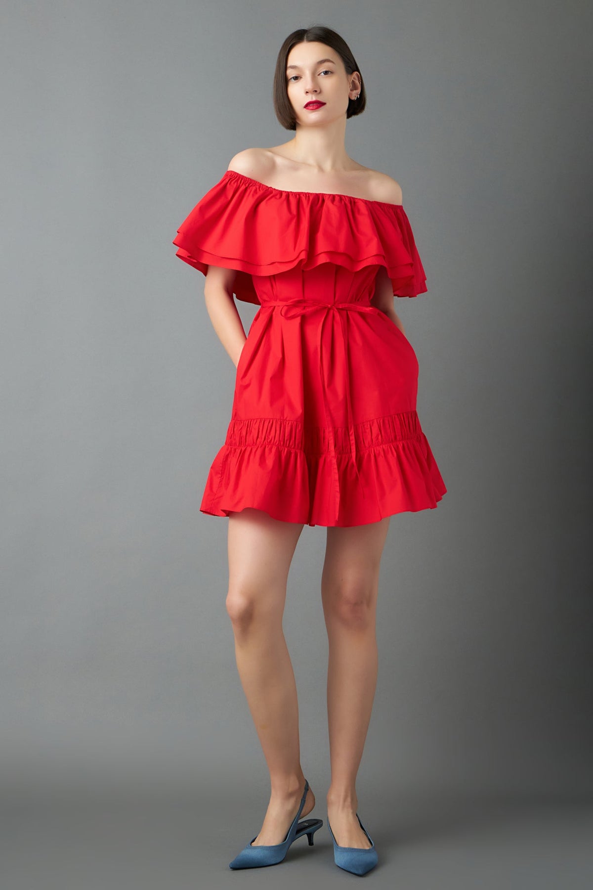 Convertible Neckline Mini Dress