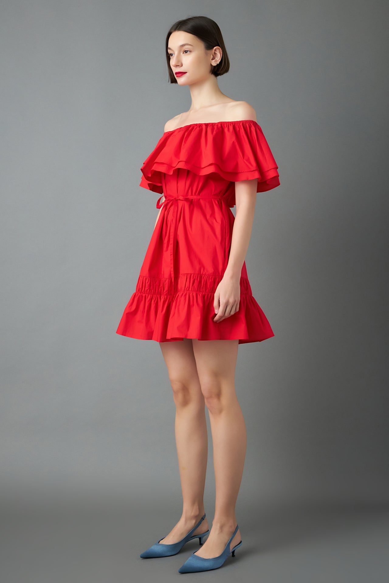 ENGLISH FACTORY - Convertible Neckline Mini Dress - DRESSES available at Objectrare