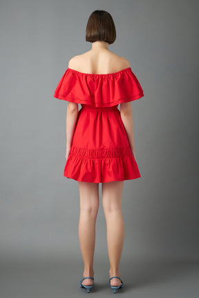 ENGLISH FACTORY - Convertible Neckline Mini Dress - DRESSES available at Objectrare