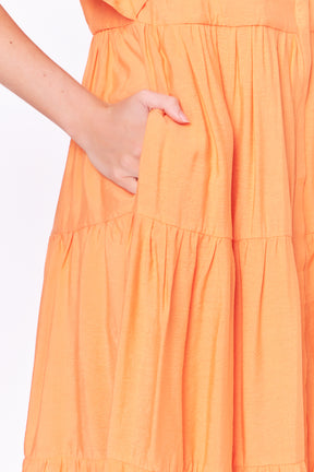 ENGLISH FACTORY - Ruffle Detail Button Down Midi Dress - DRESSES available at Objectrare