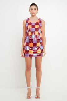 ENDLESS ROSE - Checkered Sequin Top - TOPS available at Objectrare