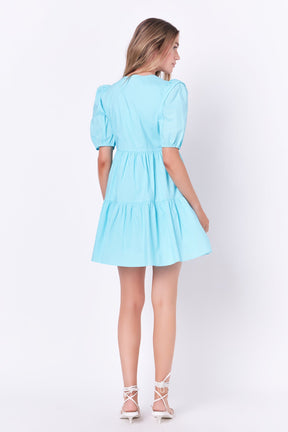 ENGLISH FACTORY - English Factory - V-neck Button Down Babydoll Dress - DRESSES available at Objectrare