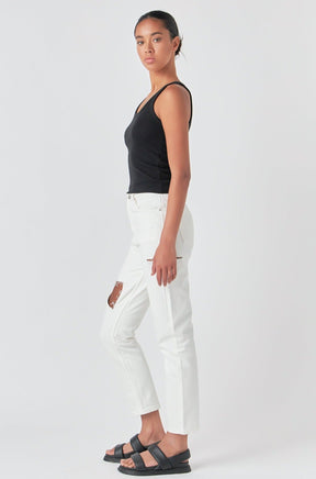 GREY LAB - High Waist Ripped Jeans - JEANS available at Objectrare